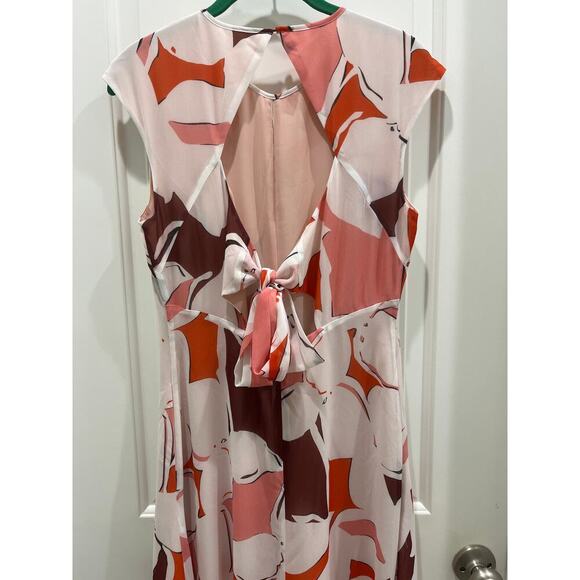 NWT Reiss Becci Printed Sleeveless Open Back Midi Dress in Red Sz 4 - Picture 8 of 10